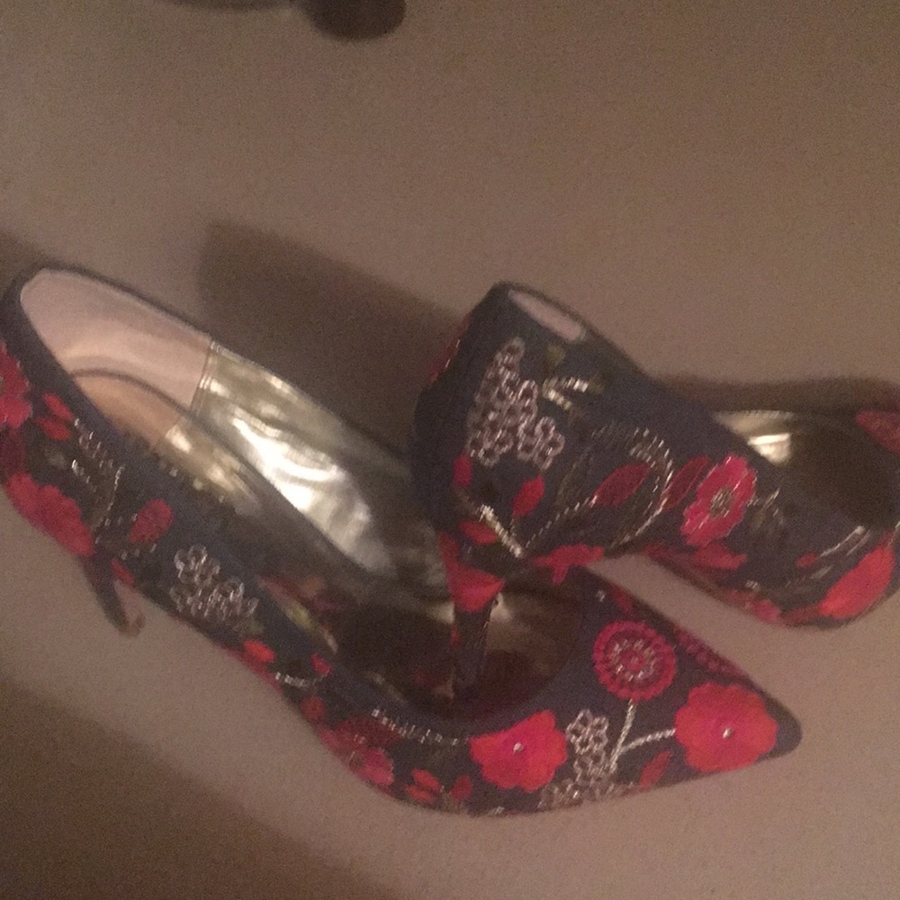 Floral Jean heels 👠
